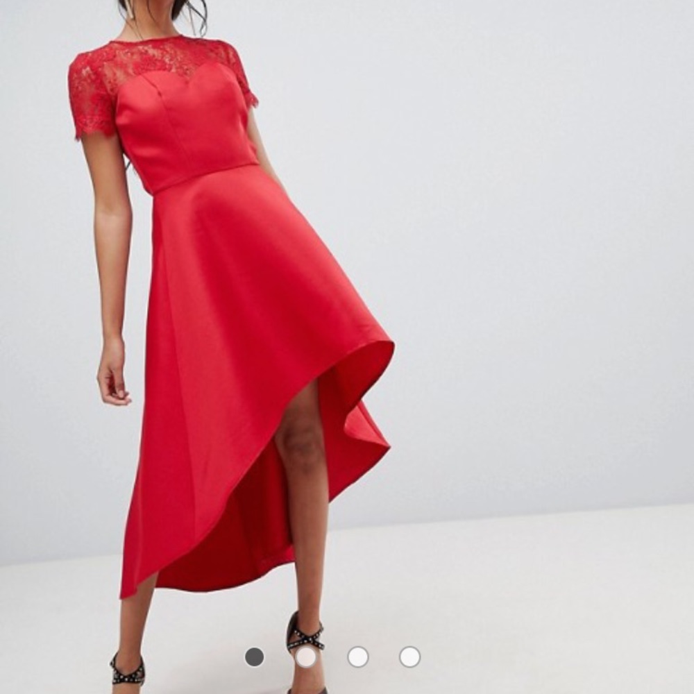 Chi Chi London high-low dress with lace